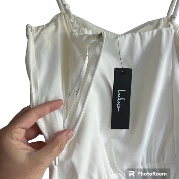 LULU'S White Sleeveless Bustier Style White Bodysuit US S - Picture 5 of 6